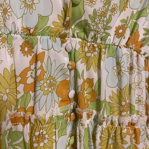 SundayUp Grandma core Floral Dress 70s Style SZ Small - Picture 4 of 8